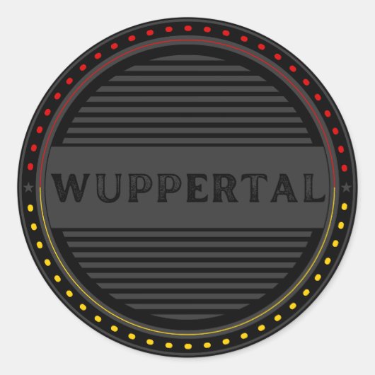 Wuppertal City Pride Emblem – German Identity Runder Aufkleber (Vorderseite)