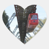 Wuppertal Floating Train / Wuppertaler Schwebebahn Herz-Aufkleber (Vorderseite)