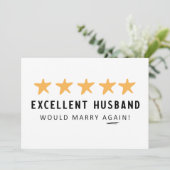 Würde Husband wieder von der Ehefrau Card heiraten Dankeskarte (Stehend Vorderseite)