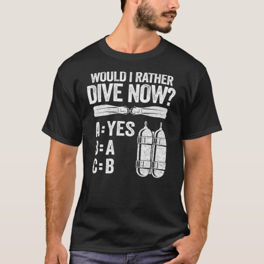 Würde ich lieber tauchen jetzt Abc Diving Hobby Sc T-Shirt (Vorderseite)