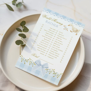 Würde Mami eher Gänschen Blau Baby Shower-Spiel