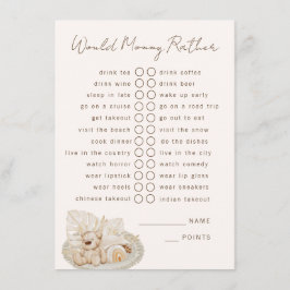 Würde Mommy eher Party Game Begleitkarte