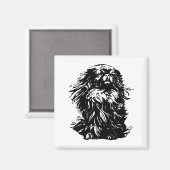 Würde Pekingese Magnet (Vorderseite/Rückseite)