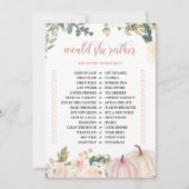 Würde sie eher Autumn Baby Shower Game Card Einladung (Vorderseite)
