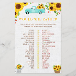 Würde sie eher Baby Duschspiel, Sonnenblume