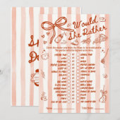 Würde sie eher Baby Shower Spiel in Rot (Vorne/Hinten)