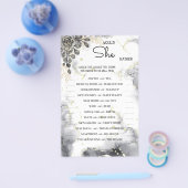 Würde sie eher Black Rose BridalShower Game Card Flyer (Einzeln)