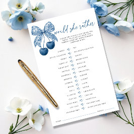 Würde sie eher Blue Bow Brautparty-Spiel