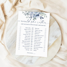 Würde sie eher Blue Brautparty Game Card Einladung