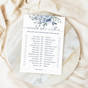 Würde sie eher Blue Brautparty Game Card Einladung