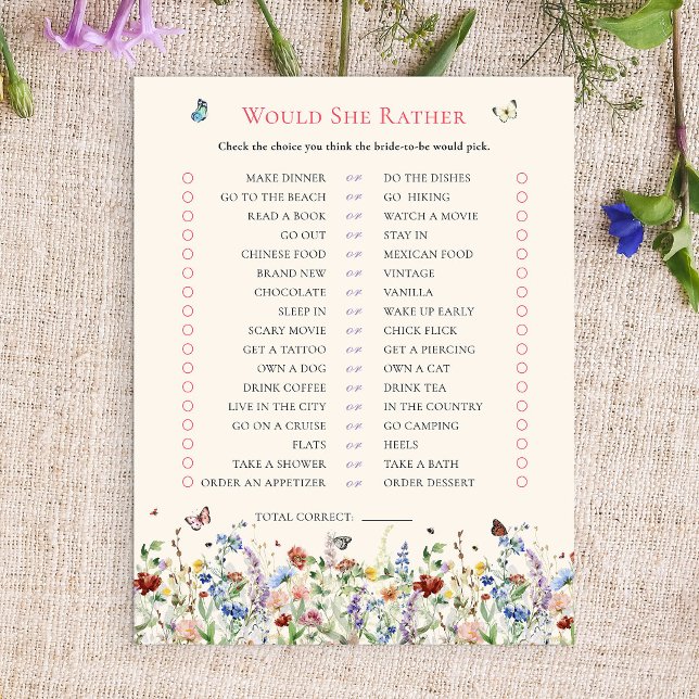 Würde sie eher | Boho Wildblumen Brautparty (Von Creator hochgeladen)