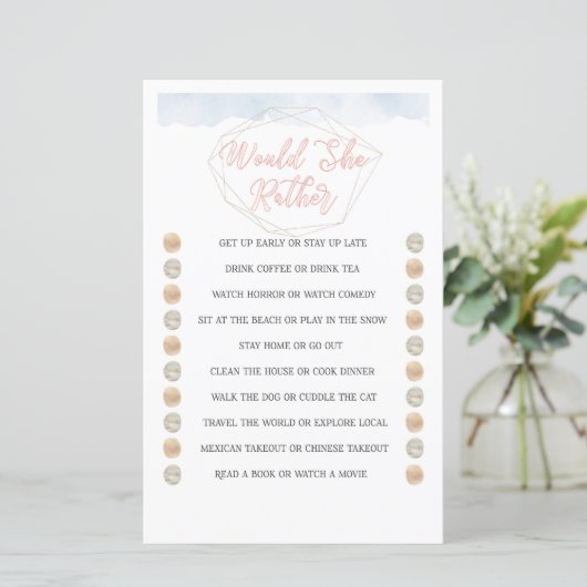 Würde sie eher botanisches Brautparty-Spiel (Stehend Vorderseite)