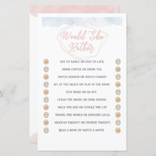 Würde sie eher botanisches Brautparty-Spiel (Vorne/Hinten)