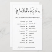 Würde sie eher Brautparty Game (Vorne/Hinten)