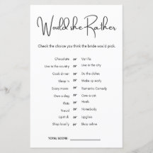 Würde sie eher Brautparty Game