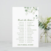 Würde sie eher Brautparty Game DRUCKEN (Stehend Vorderseite)