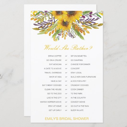 Würde sie eher Brautparty Game DRUCKEN (Vorne/Hinten)