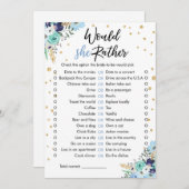 Würde sie eher Brautparty Game Travel Blue Einladung (Vorne/Hinten)