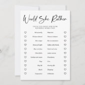 Würde sie eher Brautparty Party Game Einladung (Vorderseite)