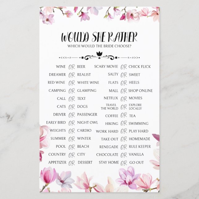 Würde sie eher Brautparty spielen (Vorderseite)