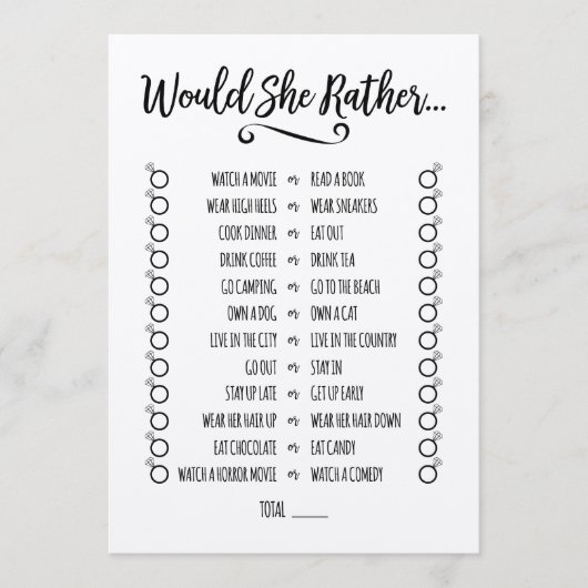 Würde sie eher Brautparty spielen Programm (Vorderseite)