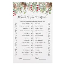 Würde sie eher Brautparty spielen, Winterkiefer?