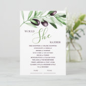 Würde sie eher Brautparty--Zweige überleben Einladung (Stehend Vorderseite)
