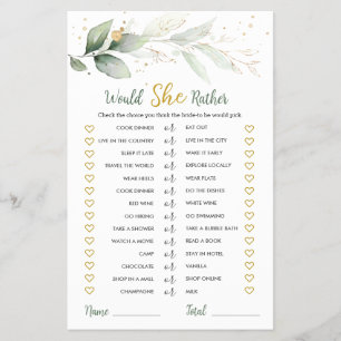 Würde sie eher Bridal Game Green Foliage Flyer