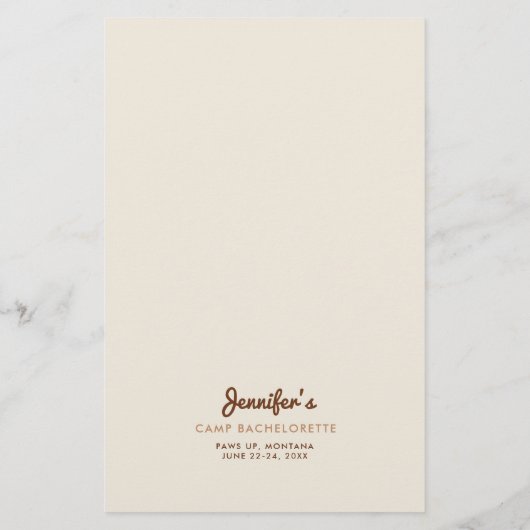 Würde sie eher Camp Junggeselinnen-Abschied spiele Flyer (Hinten)