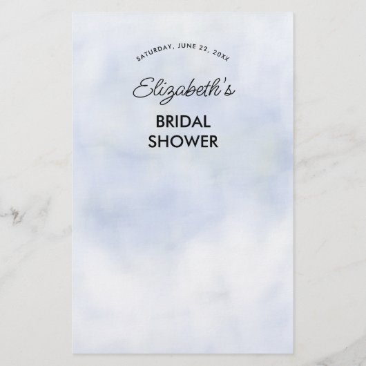 Würde sie eher Cloud 9 Blue Brautparty Game Flyer (Hinten)