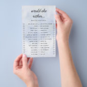 Würde sie eher Cloud 9 Blue Brautparty Game Flyer (Handgriff)