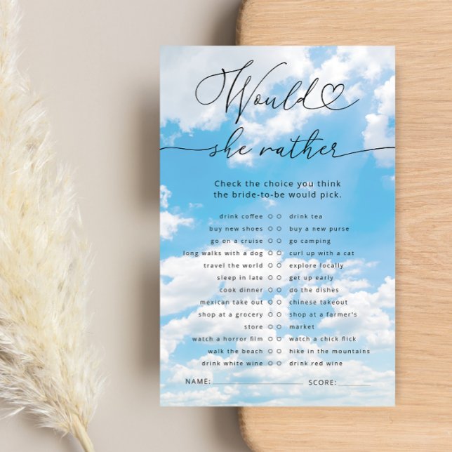 Würde sie eher Cloud 9 Brautparty Game (Von Creator hochgeladen)