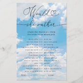 Würde sie eher Cloud 9 Brautparty Game (Vorderseite)