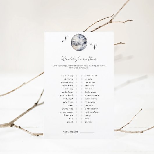 Würde sie eher das Brautparty der Disco spielen?