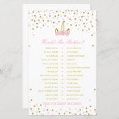 Würde sie eher ein Baby-Dusche-Spiel DRUCKEN? (Vorne/Hinten)