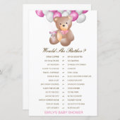 Würde sie eher ein Baby-Dusche-Spiel DRUCKEN? (Vorne/Hinten)