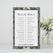 Würde sie eher ein Baby-Dusche-Spiel DRUCKEN? (Stehend Vorderseite)