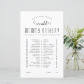 Würde sie eher ein Baby-Duschspiel machen (Stehend Vorderseite)