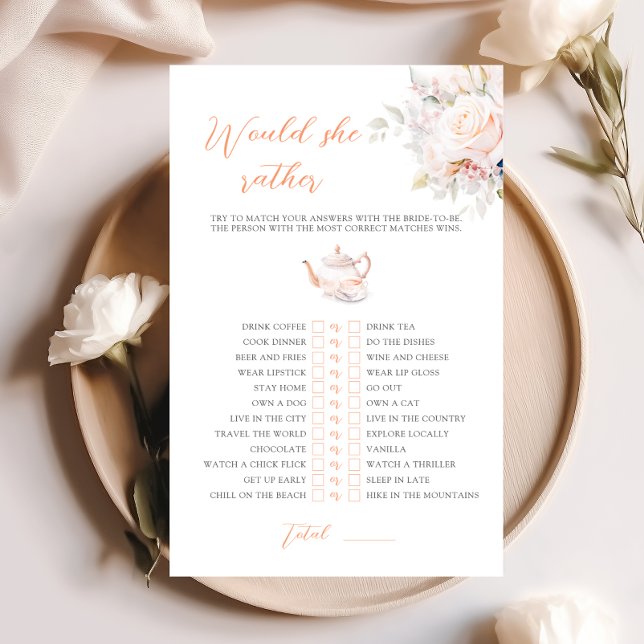 Würde sie eher Elegante Rose Bridal Tea Spiel (Von Creator hochgeladen)
