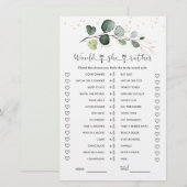 Würde sie eher Eukalyptus-Brautparty-Spiel (Vorne/Hinten)