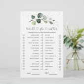 Würde sie eher Eukalyptus-Brautparty-Spiel (Stehend Vorderseite)