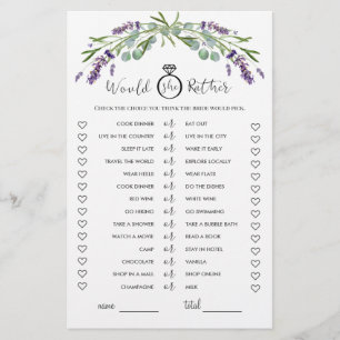 Würde sie eher Eukalyptus Lavender Bridal Spiel