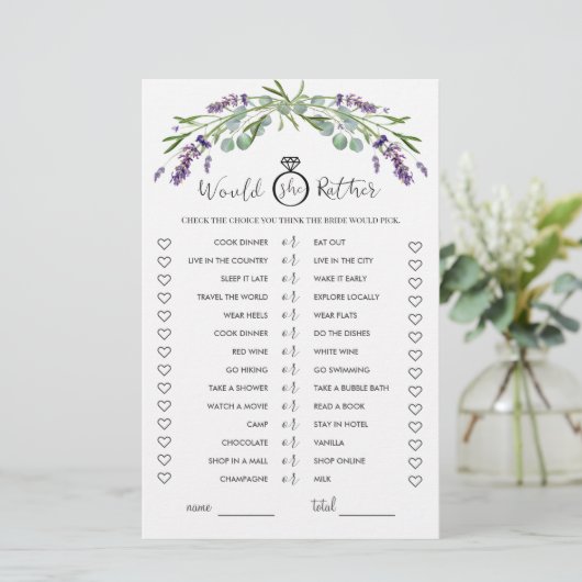 Würde sie eher Eukalyptus Lavender Bridal Spiel (Stehend Vorderseite)
