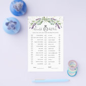 Würde sie eher Eukalyptus Lavender Bridal Spiel Flyer (Einzeln)