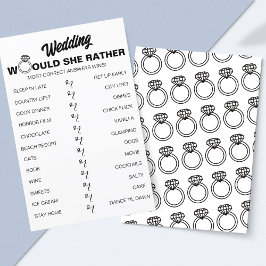 Würde sie eher? Game Fun Brautparty