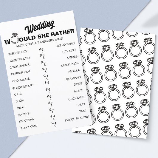 Würde sie eher? Game Fun Brautparty