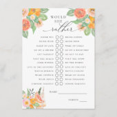 Würde sie eher helle Cocktail Bridal Spiel Begleitkarte (Vorderseite)