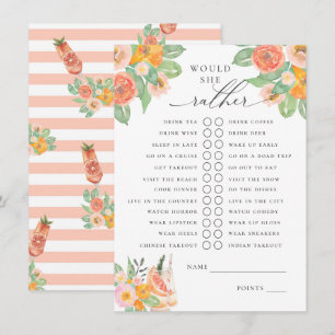 Würde sie eher helle Cocktail Bridal Spiel Begleitkarte