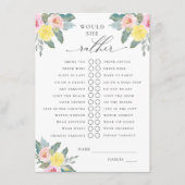 Würde sie eher helle Cocktail Bridal Spiel Begleitkarte (Vorderseite)