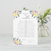 Würde sie eher helle Cocktail Bridal Spiel Begleitkarte (Stehend Vorderseite)